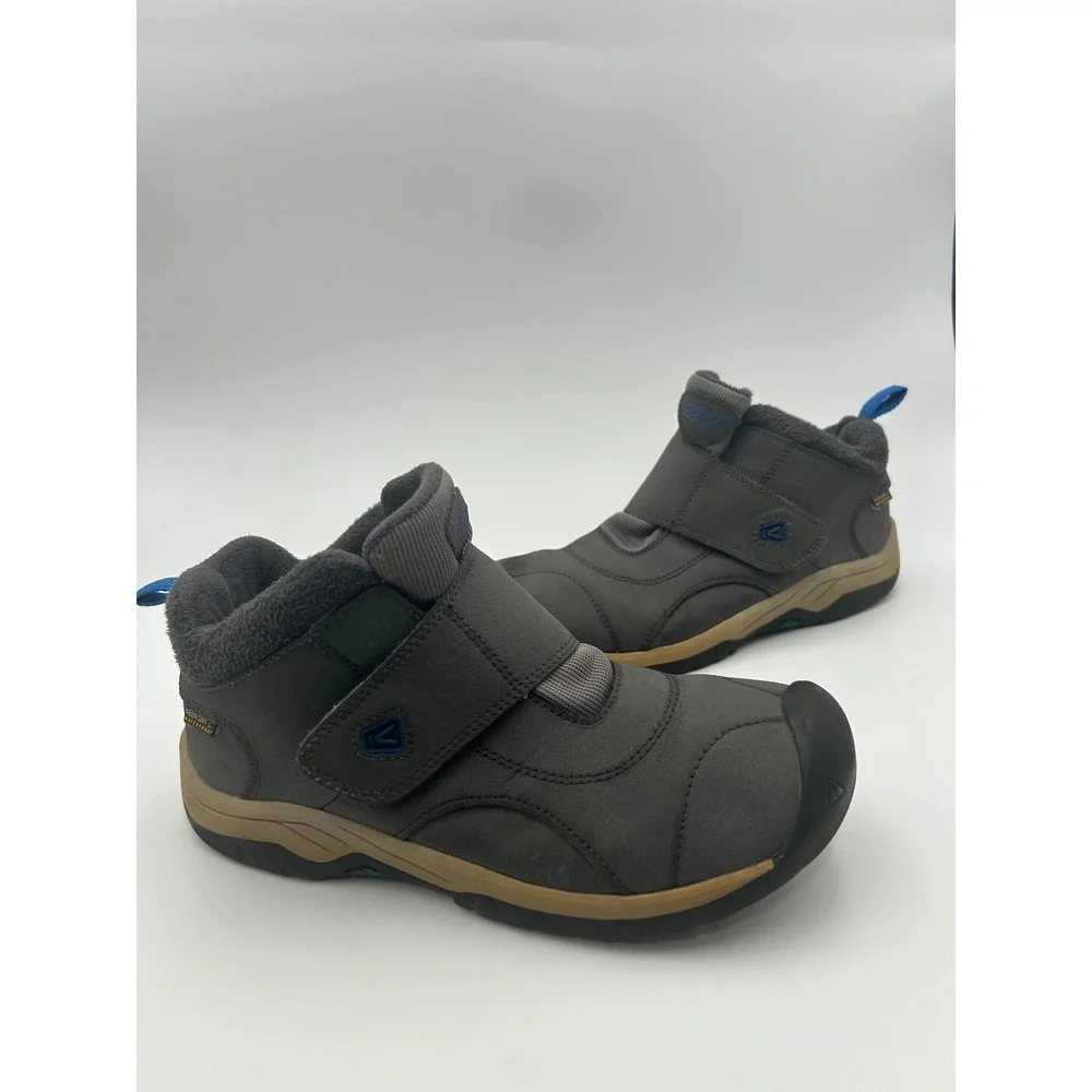 Keen Hoodoo Waterproof Winter Boots Grey Brown Fleece Lined Youth 5 1019852